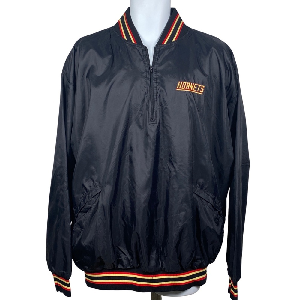 Vintage Charlotte Hornets 1/4 Zip Pullover Jacket Mens 2XL Russell Athletic